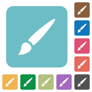 Kare arka planlar renk fırça beyaz düz simgeleri yuvarlak