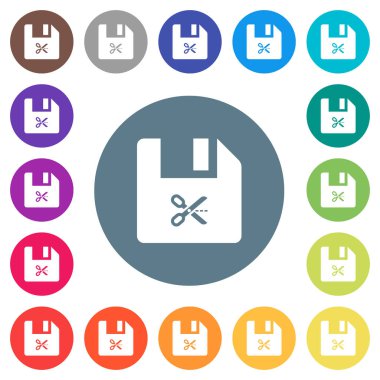 Dosya düz beyaz simgeler yuvarlak renkli arka planlar üzerinde kesti. 17 arka plan renk değişimleri dahil.