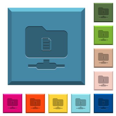 Özellikleri oyulmuş simgeleri çeşitli moda renklerde ucu keskin kare düğmeler üzerinde ftp