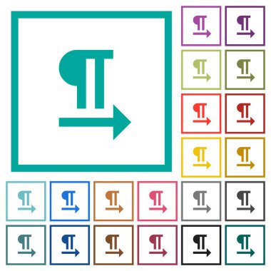 Beyaz arka plan üzerinde sağ metin yönünü düz renk simgeleri çeyreği çerçeveli sol