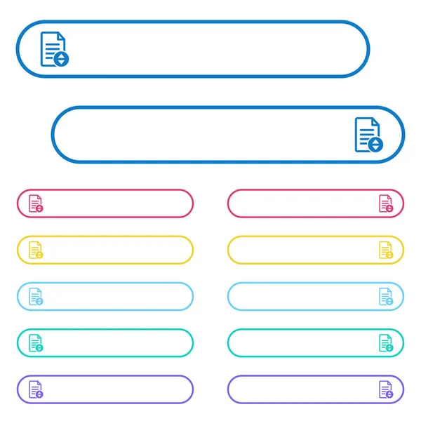 Documenter Les Icônes Défilantes Dans Des Boutons Menu Couleur Arrondis — Image vectorielle