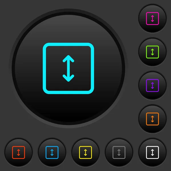 Προσαρμογή Αντικειμένου Ύψος Σκούρο Κουμπιά Έντονο Χρώμα Εικονίδια Σκούρο Γκρι — Διανυσματικό Αρχείο