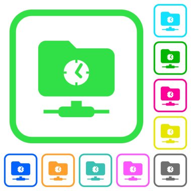 Hızlı Ftp canlı renkli düz simgeler beyaz arka plan üzerinde eğri sınırları içinde