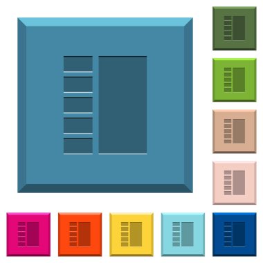 Dikey sekmeli düzen simgeler ucu keskin kare düğmeleri çeşitli moda renklerde işlemeli