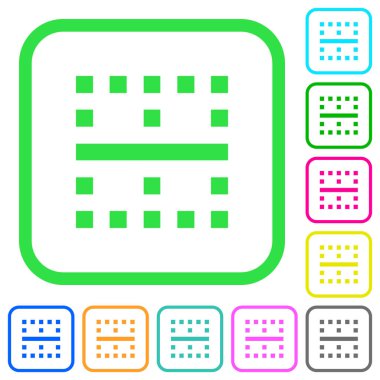 Beyaz arka plan üzerinde eğik kenarlık yatay kenarlık canlı renkli düz simgeler