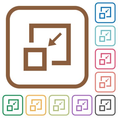 Deli doktoru pencere basit simgeler renkli kare kare beyaz arka plan üzerinde yuvarlak