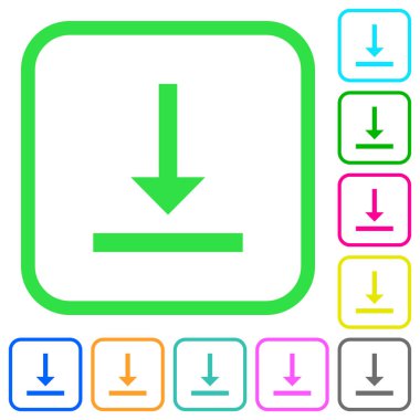 Dikey hizalama alt canlı renkli düz simgeler beyaz arka plan üzerinde eğri sınırları içinde