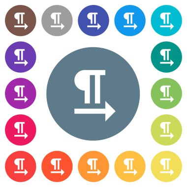 Sağa metin yönü düz beyaz simgeler için yuvarlak renkli arka planlar yaptı. 17 arka plan renk değişimleri dahil.