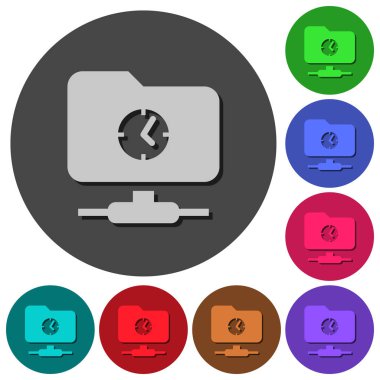 Yuvarlak hızlı Ftp simgeler renk gölgeli arka planlar için malzeme tasarım
