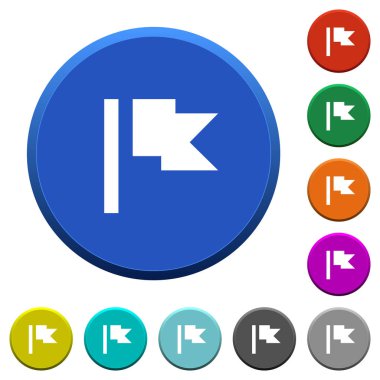 Bayrak renk eğimli düğmeleri pürüzsüz yüzeylerde ve düz beyaz simgeler ile yuvarlak