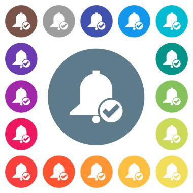 Uyarı mektubu yuvarlak renkli arka planlar üzerinde düz beyaz simgeler yapılır. 17 arka plan renk değişimleri dahil.