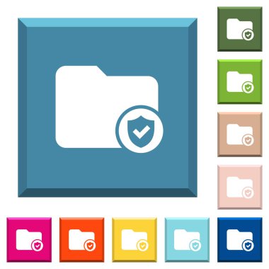 Korumalı dizine beyaz simgeleri çeşitli moda renklerde ucu keskin kare düğmeleri