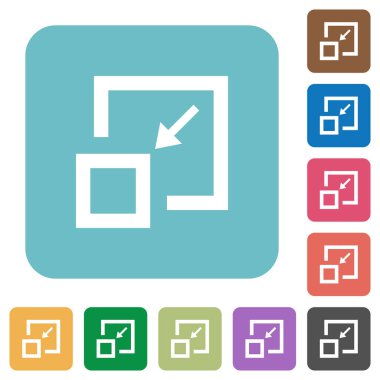 Yuvarlak renkli kare arka planlar pencere beyaz düz Simgeleri küçültmek