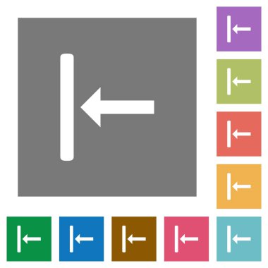 Basit renkli kare arka planlar üzerinde sol düz simgeleri Hizala