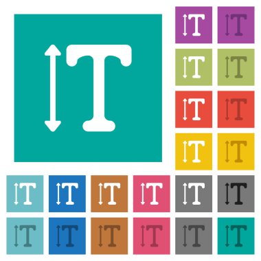 Yazı tipi yüksekliği çok düz simgeler düz kare arka plan üzerinde renkli ayarlayın. Beyaz ve koyu kutsal kişilerin resmi varyasyon hover veya etkin efektleri dahil.