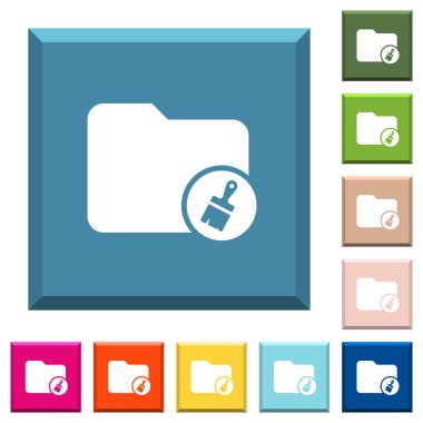 Dizin modaya uygun çeşitli renklerde ucu keskin kare düğmeleri beyaz simgeler yapıştırmak