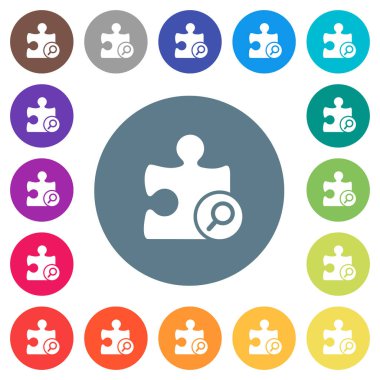 Eklenti yuvarlak renkli arka planlar üzerinde düz beyaz simgeler bulmak. 17 arka plan renk değişimleri dahil.