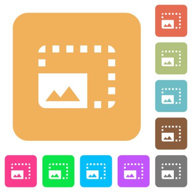 Yuvarlatılmış kare canlı renkli arka planlar üzerinde fotoğraf düz simgeleri büyütmek.