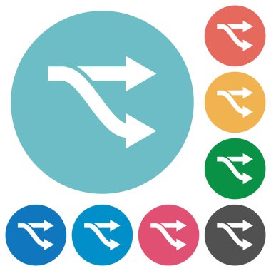 Yuvarlak renkli arka planlar çatal düz beyaz simgeleri