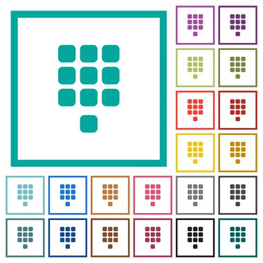 Yastık düz renk simgeleri çeyreği kare beyaz arka plan üzerinde ile arama