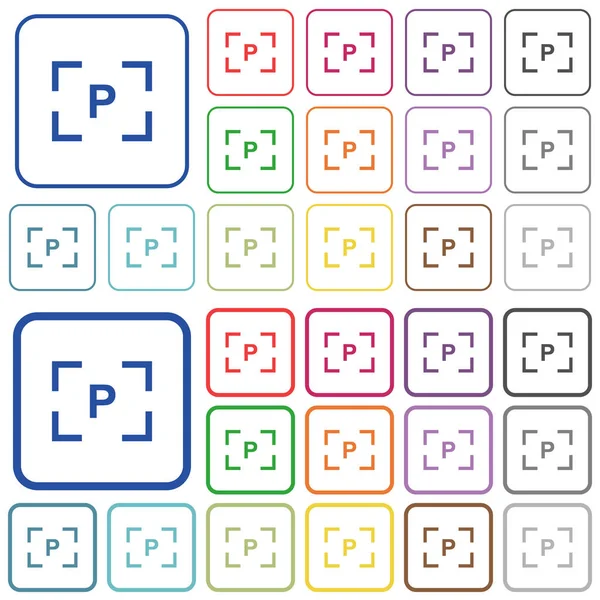 Kamera Programı Modu Renk Düz Simgeler Yuvarlatılmış Kare Kare Nce — Stok Vektör