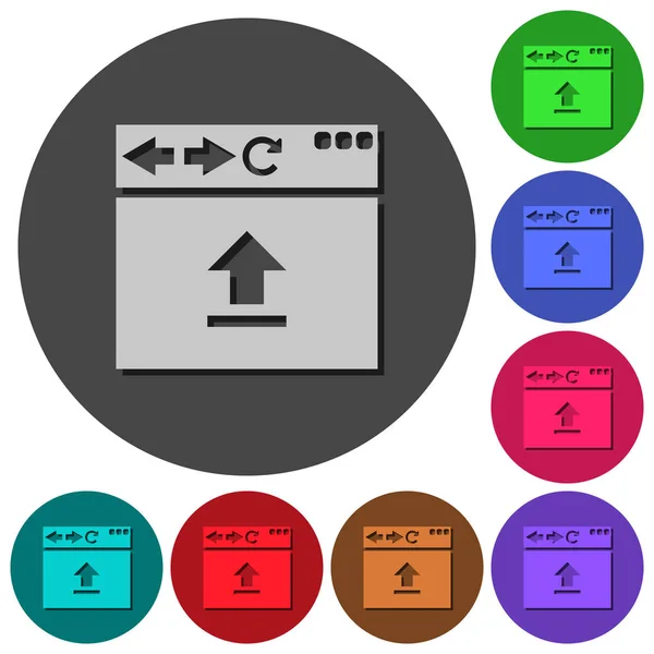 Navigateur Télécharger Des Icônes Avec Des Ombres Sur Des Fonds — Image vectorielle