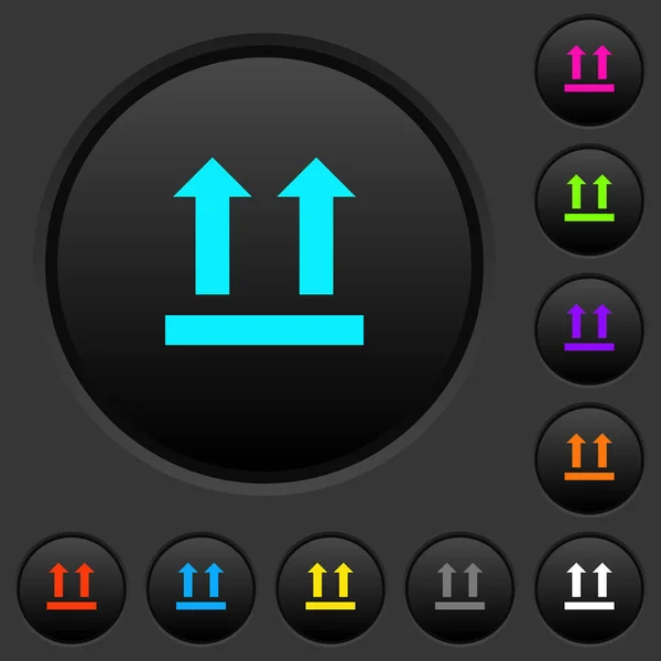 Side Sign Dark Push Buttons Vivid Color Icons Dark Grey — Stock Vector
