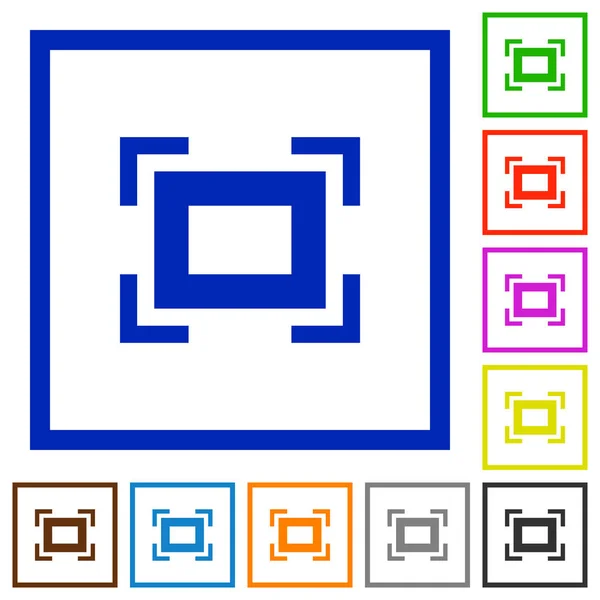 Flachbild Icons Quadratischen Rahmen Auf Weißem Hintergrund — Stockvektor