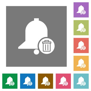 Uyarı mektubu düz simgeler basit renkli kare arka planlar üzerinde silme