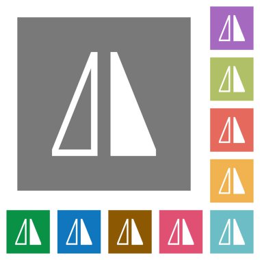 Basit renkli kare arka planlar üzerinde yatay düz simgeler çevirin