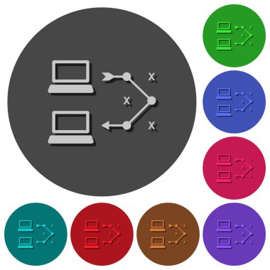 Yuvarlak traceroute uzak bilgisayar simgeler renk gölgeli arka planlar için malzeme tasarım