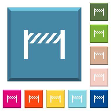 Yol kapanması çit beyaz simgeleri çeşitli moda renklerde ucu keskin kare düğmeleri