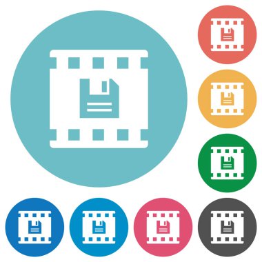 Yuvarlak renkli arka planlar üzerinde film düz beyaz kutsal kişilerin resmi kurtarmak