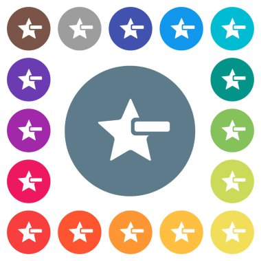 Yuvarlak renkli arka planlar üzerinde yıldız düz beyaz simgeleri kaldırma. 17 arka plan renk değişimleri dahil.