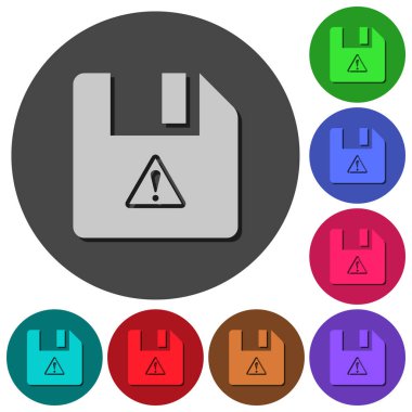 Dosya uyarı simgeleri renk gölgeli arka planlar malzeme tasarım için yuvarlak