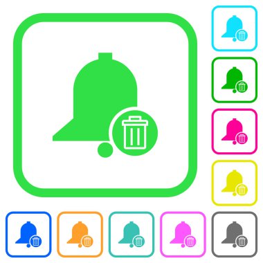 Beyaz arka plan üzerinde eğri sınırları hatırlatma canlı renkli düz simgeleri silmek