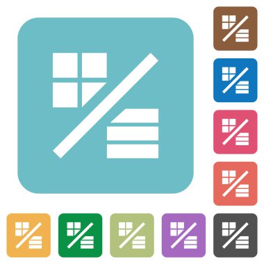 Görünüm modu beyaz düz simgeler renk üzerinde yuvarlak kare arka planlar