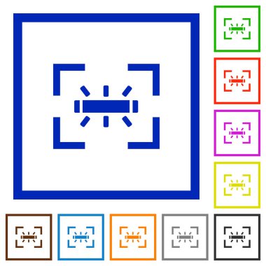 Kamera beyaz dengesi floresan modu düz renk simgeleri beyaz arka plan üzerinde kare kare