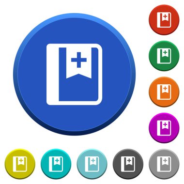 Yer işareti yuvarlak renk eğimli düğmeleri ile pürüzsüz yüzeylerde ve düz beyaz simgeler