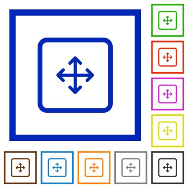 Nesne düz renk simgelerini kare kare beyaz zemin üzerine sürükleyin.