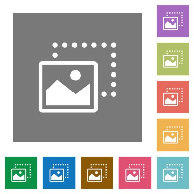 Görüntü sol düz simgeler basit renkli kare arka planlar üzerinde yukarıdan aşağıya doğru sürükleyin