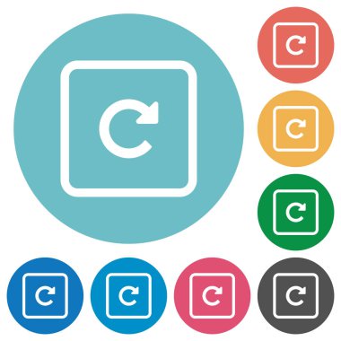 Nesne şu düz beyaz simgeler yuvarlak renkli arka planlar üzerinde döndürme