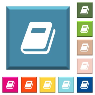 Kişisel günlük beyaz simgeleri çeşitli moda renklerde ucu keskin kare düğmeleri