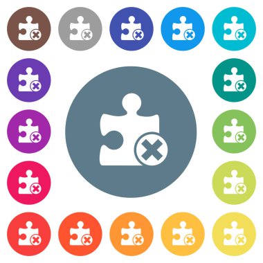 Eklenti düz beyaz simgeler yuvarlak renkli arka planlar üzerinde iptal. 17 arka plan renk değişimleri dahil.