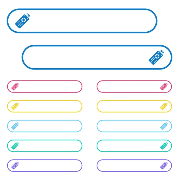 Trabalhando Ícones Controle Remoto Botões Menu Cores Arredondadas Variações Ícone — Vetor de Stock