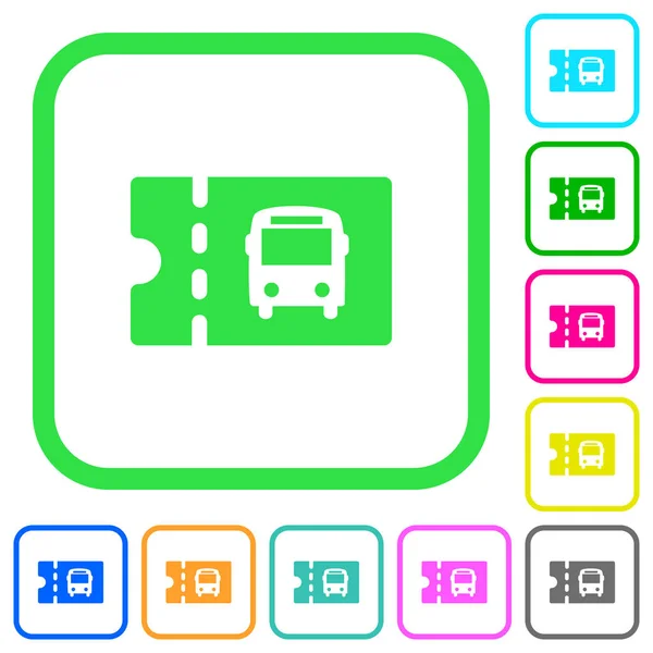 Public Transport Discount Coupon Vivid Colored Flat Icons Curved Borders — Stock Vector