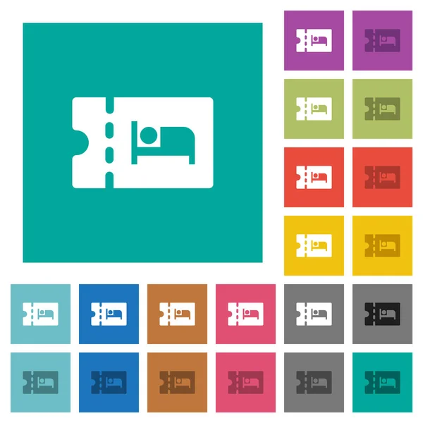 Accommodatie Korting Coupon Multi Gekleurde Plat Pictogrammen Effen Vierkante Achtergrond — Stockvector
