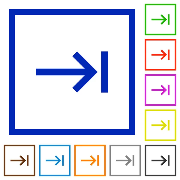 白色背景上方形框架中的键盘选项卡平面颜色图标 — 图库矢量图片