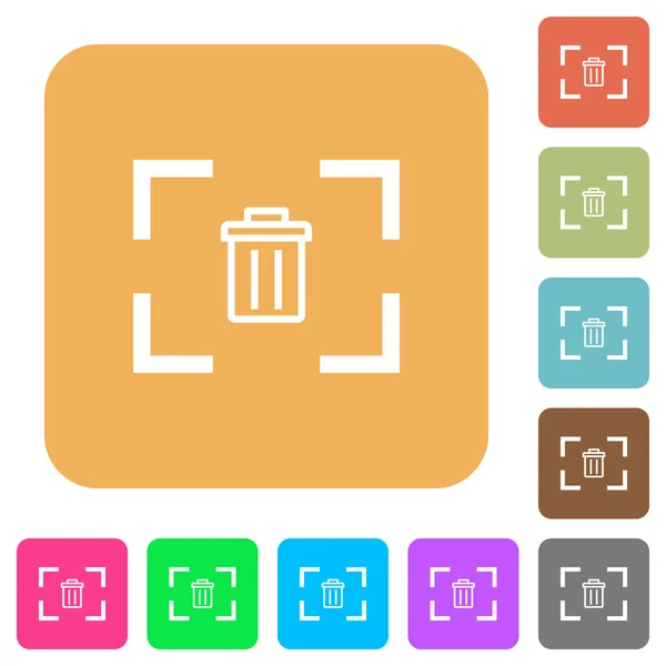 Удалить Изображение Камеры Плоские Иконки Округлые Квадратные Яркие Цвета Фона — стоковый вектор