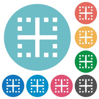 Yuvarlak renkli arka planlar üzerinde düz beyaz kutsal kişilerin resmi iç kenarlıklar